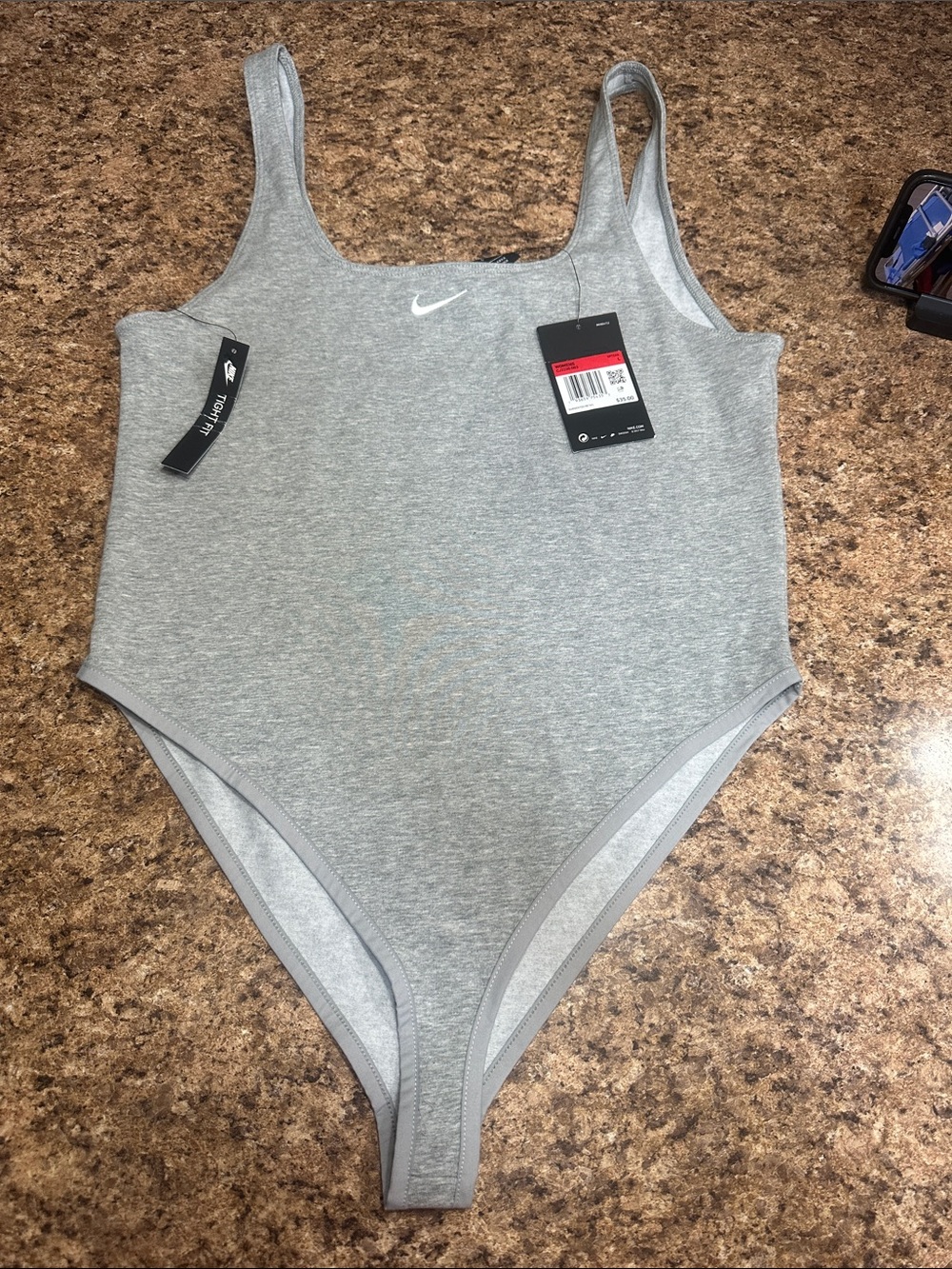 Nike Grey Women’s One-Piece Bodysuit Large Cheeky Bottom